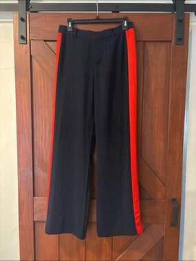 Lauren Ralph Lauren Navy Blue Red Side Stripe Wide Leg Tuxedo Pants